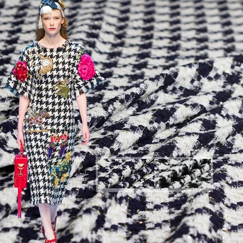 

50x150cm France Lurex Houndstooth Tweed Fabrics For Woman Autumn Jacket Dress Suits Garment Materials The Sewing Cloth