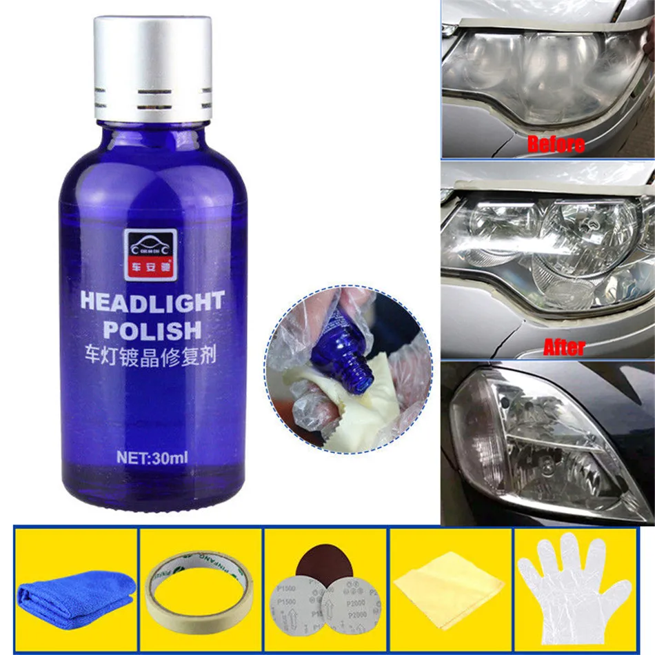 

News 30ML Car Headlight Repair Coating Solution Repair Kit Oxidation Rearview Coating Headlight Polishing Anti-scratch Liquid