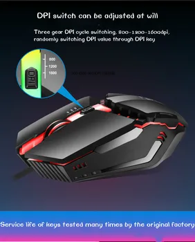 

Wired Gaming Mouse 1600DPI program macro definition Professional-Grade Gamer Mice RGB Wired Mouse Optical for Laptop Computer