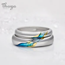 Thaya S925 Серебряные парные кольца с другим берегом Звездный дизайн кольца для мужчин и женщин изменяемый символ Любовь Свадебные украшения подарки