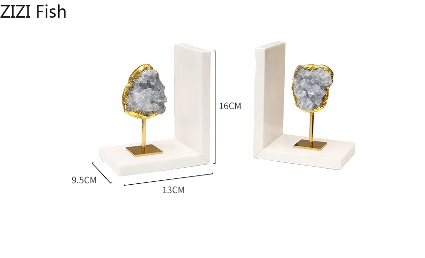 Креативный скандинавский Золотой Мрамор натуральный кристалл ремесла украшения Настольный книжный шкаф современные домашние декоративные статуэтки