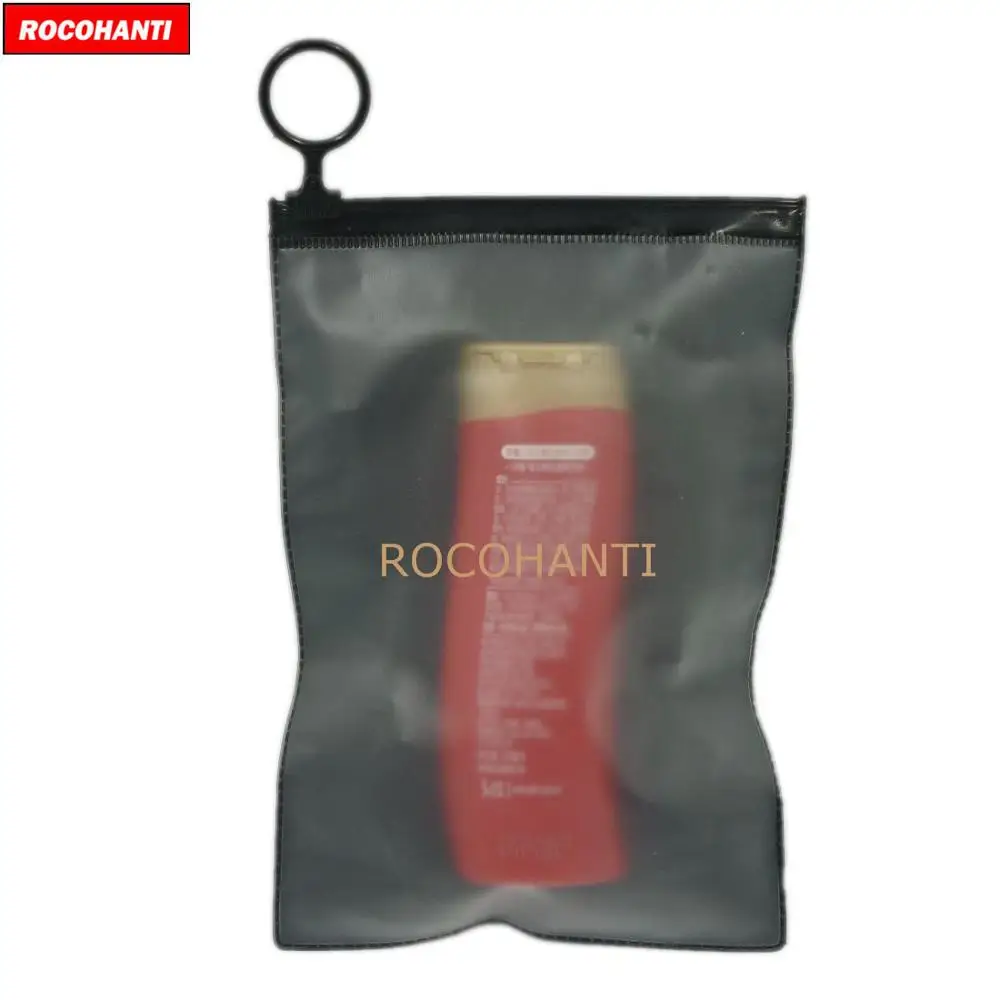 

1000X Waterproof Custom Logo Print Black Zipper Pouches Cosmetic Bag PVC Transparent Bag For Travel