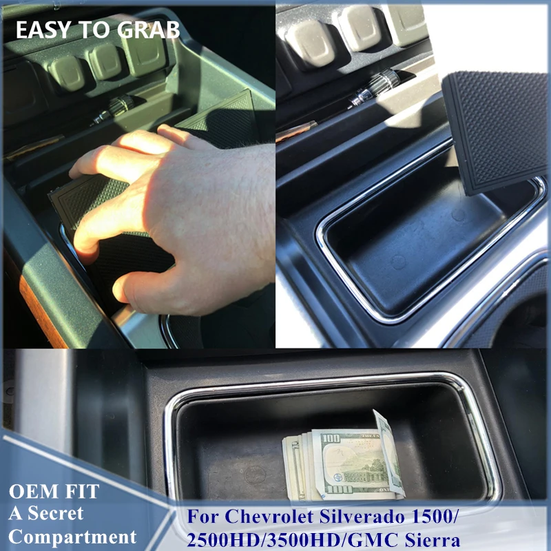 Для GMC Sierra 1500 2500HD 3500HD и Chevrolet Silverado 1500/2500 HD/3500 HD центральной консоли секретный отсек
