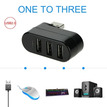 

High Quality For Laptop For PC Hub USB Rotate Splitter Mini Adapter 3 Ports