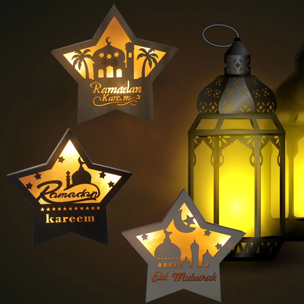 Ramadans Moon House LED деревянный подвесной светильник с подвеской ислам украшение стены