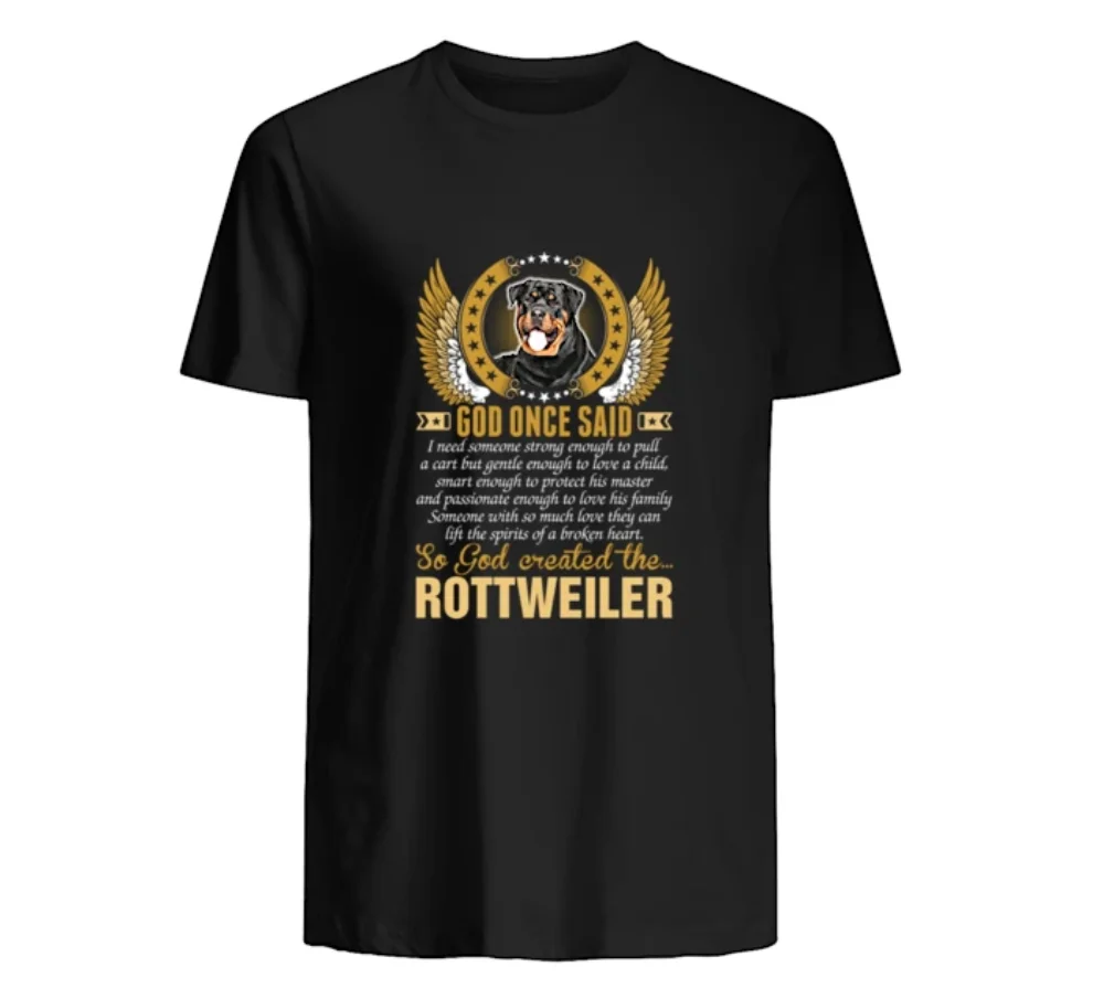 

God Created The Rottweiler Dog Men's T Shirt