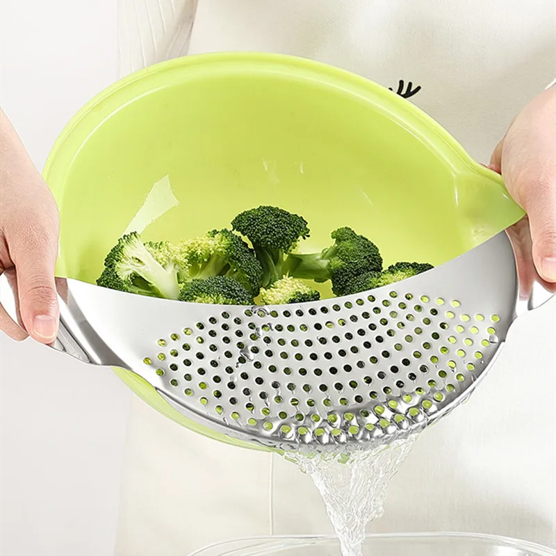 MOM'S HANDN Practical Stainless Steel Spaghetti Pasta Strainer Pot