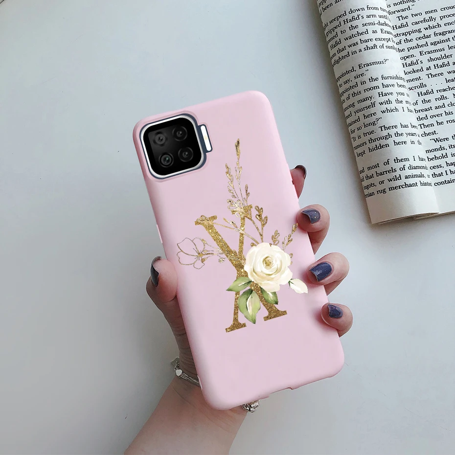 cases for oppo phones For OPPO Reno 4 Lite Case Flowers Letters Soft TPU silicone Back Phone Cover For OPPO Reno4 Lite A93 F17 Pro CPH2119 Case Funda oppo cover Cases For OPPO