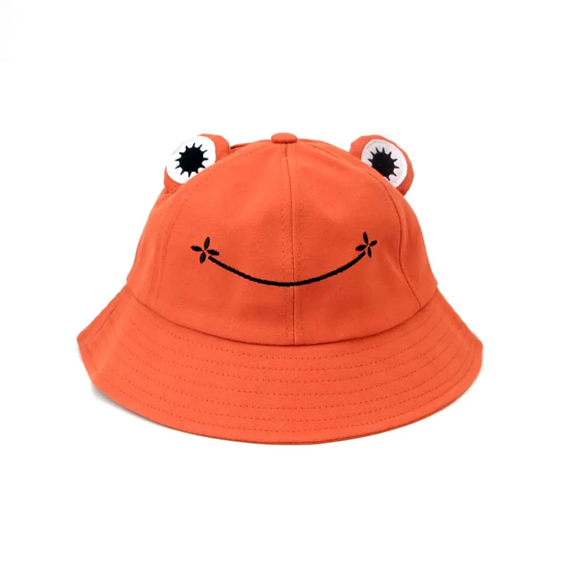 Cute Frog Hat For Women New Summer Autumn Frog Bucket Hat Outdoor  Beach Fisherman Sunscreen Panama Cap Bob Frog cotton bucket hat womens