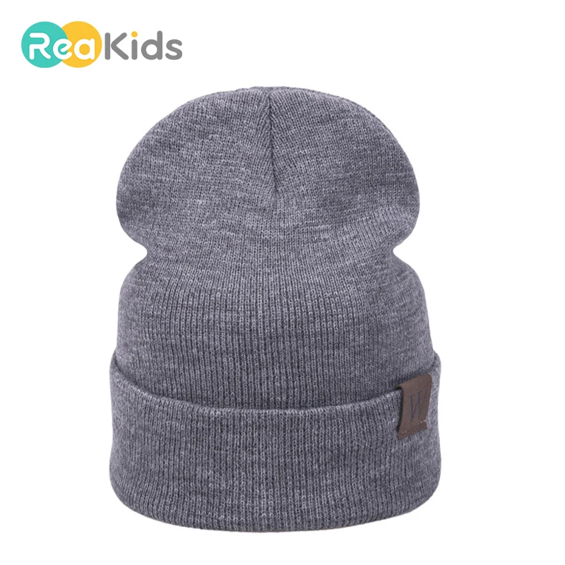 REAKIDS Skullies Beanies зимняя вязаная шапочка для малыша детские шапки для детей хлопковая шапка вязаная крючком однотонная детская шапка Beanies