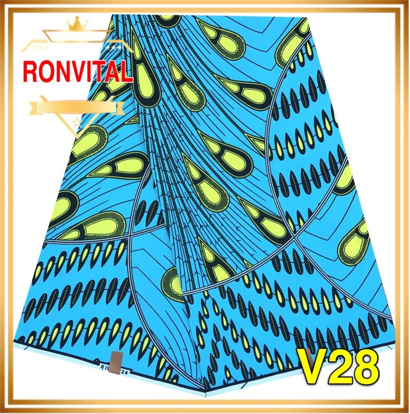 Ткань RONVITAL, восковая Ткань, хлопок, сделай сам, материал Анкара, Ткань 6 ярдов/шт,, Женская ткань