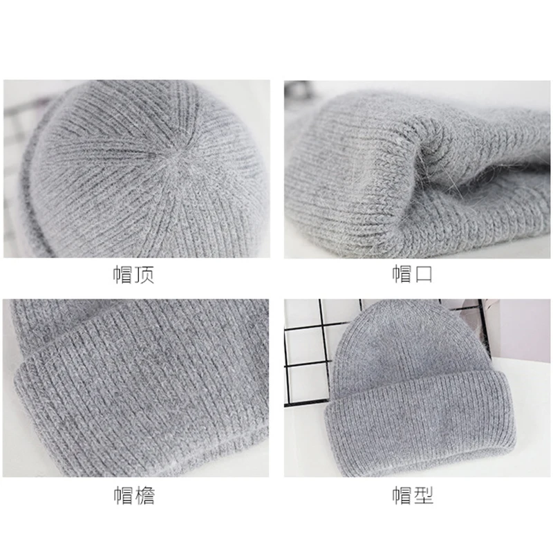 VISROVER 9 kolorów Unisex jednolity kolor prawdziwe futro z królika czapki zimowy kapelusz dla kobiety dzianiny Bonnet akrylowe kobieta jesień ciepłe Skullies 6 VISROVER 9 kolorów Unisex jednolity kolor prawdziwe futro z królika czapki zimowy kapelusz dla kobiety dzianiny Bonnet akrylowe kobieta jesień ciepłe Skullies 6