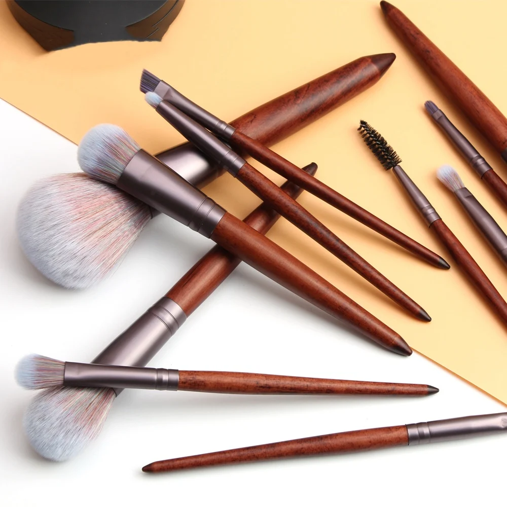 

11Pcs Makeup Brushes Set Cosmetic Foundation Powder Blush Eye Shadow Lip Blend Wooden Make Up Brush Tool Kit Maquiagem