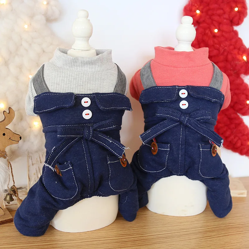 Denim Boy Dog Sweater Jumpsuit casual clothes Cat Puppy Coat Jacket Shirt Pants Autumn/Spring Apperal | Дом и сад
