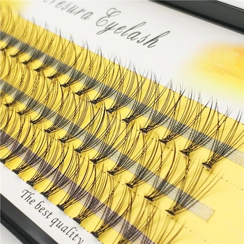 

QSTY 60pcs Natural Long Individual Cluster Eyelash Extension Professional 10D Mink False Eyelashes Makeup Faux Soft Eye Lashes