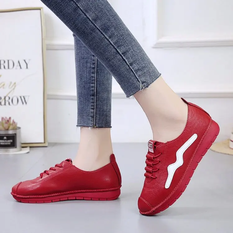 

2020 Spring Shoes Women's New Style Korean-style Loafer Versatile Anti-slip Comfortable Soft Surface WOMEN'S Shoes Flat Leather