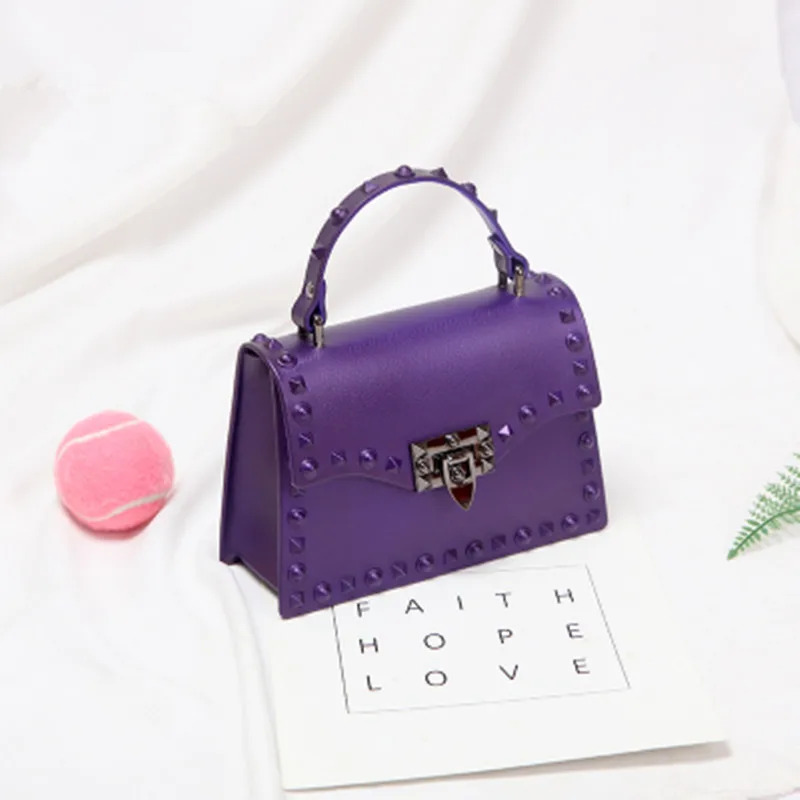 Летняя новая стильная женская гелевая сумка в Корейском стиле, простая модная женская сумка через плечо, сумки-мессенджеры - Цвет: Purple small