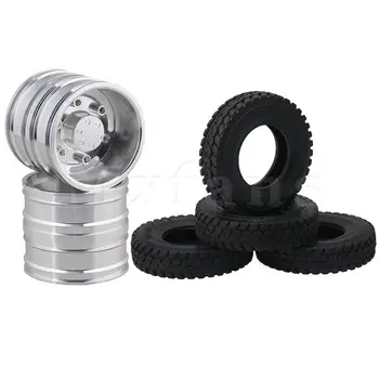 

Mxfans RC 1/14 4pcs 88mm Wave Line Tyres 2pcs Rear Wheel Rims for TAMIYA Part