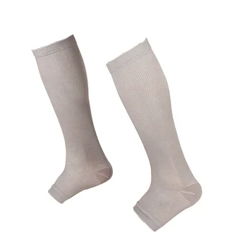 

Men Sports Stocking Knee High Compression Socks Open-Toe Medical Support Casual Stockings