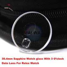 Высококачественное покрытое сапфировое стекло для часов 30,4 мм сапфировое стекло для часов запасные части для часов Rlx с белой прокладкой