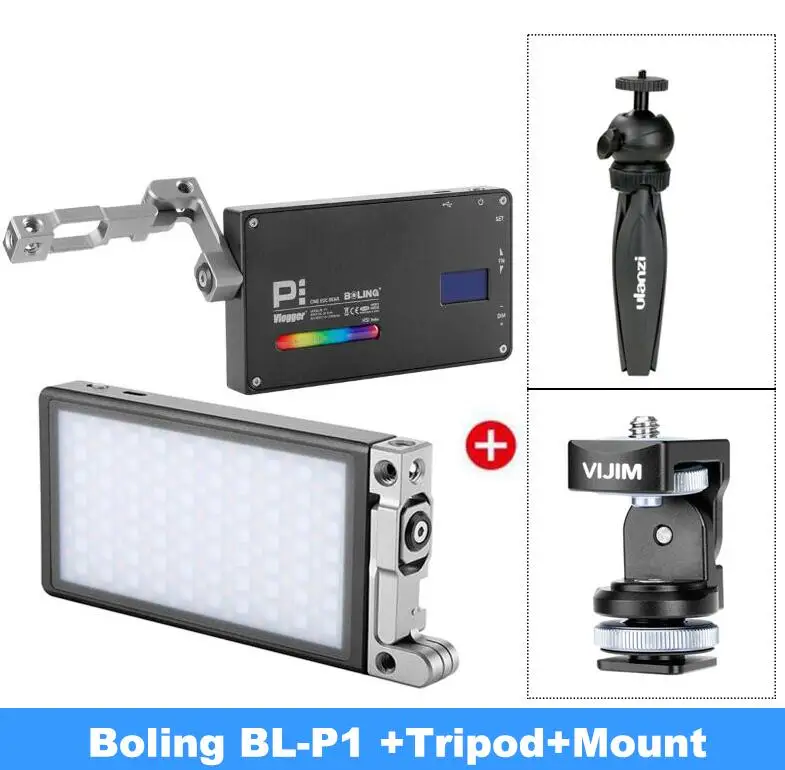 Whole Kit Boling BL-P1 RGB светодиодный видео светильник с регулируемой яркостью полноцветный студийный Vlog светильник для фотосъемки с кронштейном 360 для DSLR камеры - Цвет: Whole Kit