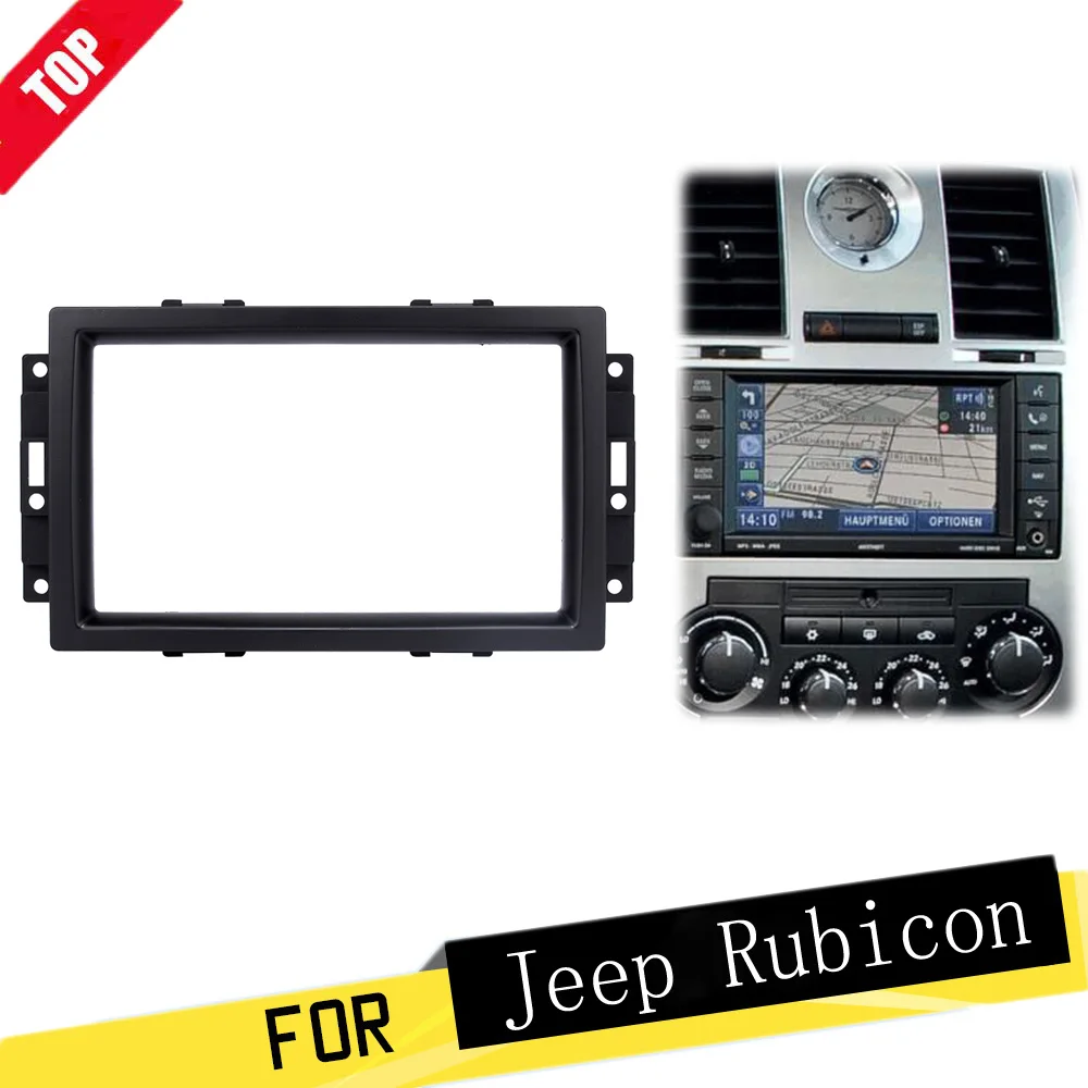 

LONGSHI 2 Din Car Radio Fascia Audio Fitting DVD Frame GPS In Dash Mount Kit For 2006 2007 Jeep Rubicon Compass 2din