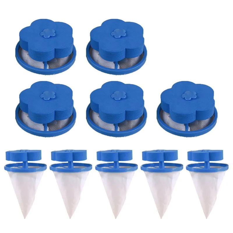 Reusable Washing Machine Floating Lint Mesh Trap Bag Hair Catcher Filter Net Pouch Cleaning Balls Bag Household Tool