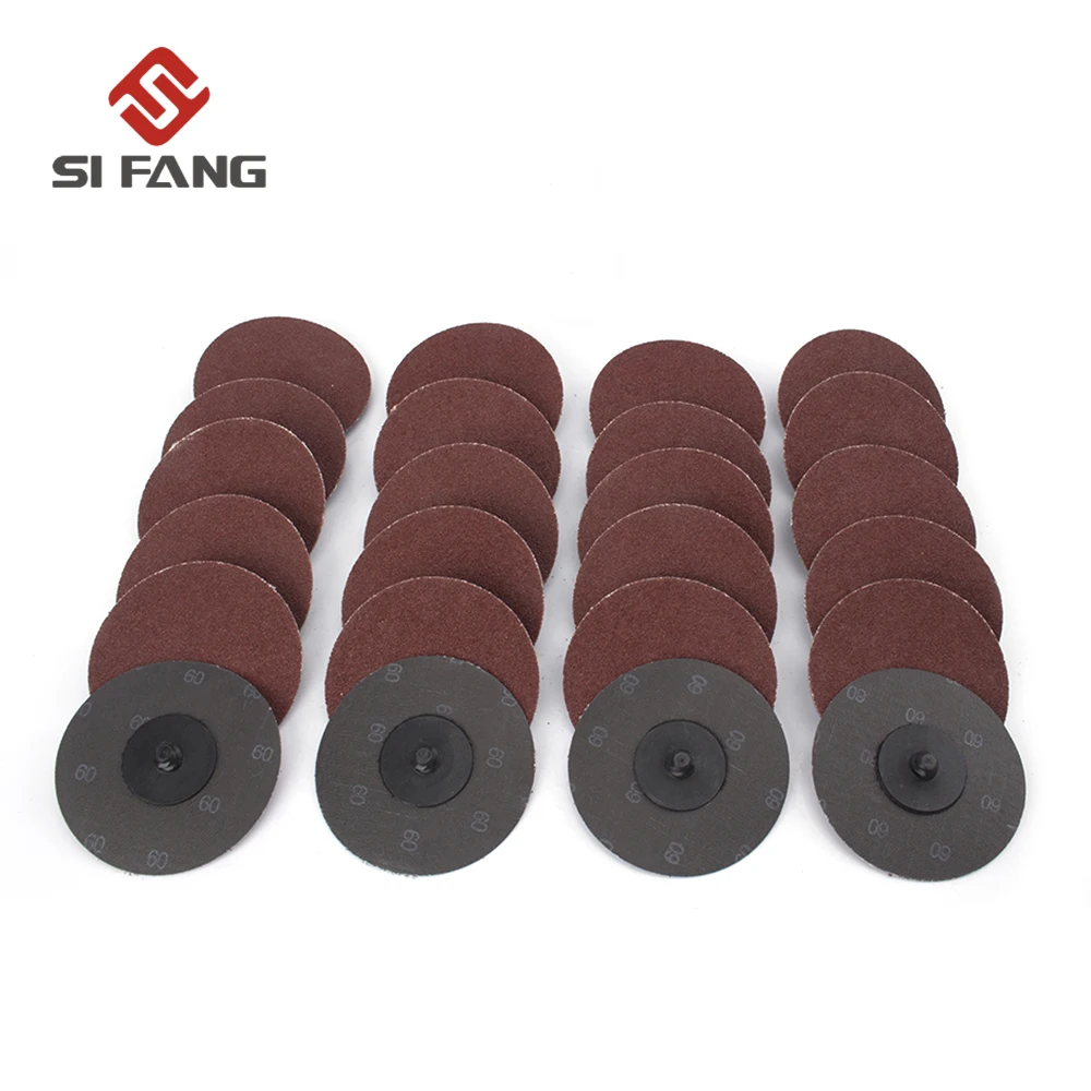50Pcs 2/" Coarse Type R Roll Lock Sanding Disc Roloc Pads Grinding Abrasive 60#
