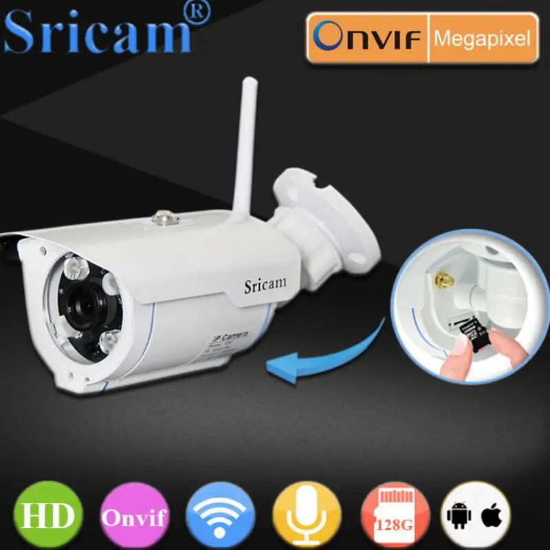 

Sricam 720P HD IP Camera WIFI Waterproof Night Vision Motion Detection Onvif 2.4 P2P Security CCTV Camera H.264 Security Camera