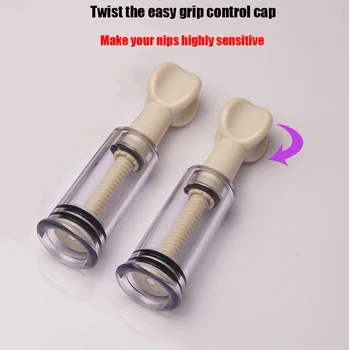 2PCS Twist Up Nipple Suckers Pump Breast Masturbator Enlarger ,BDSM Stimulation Clitoris Suction Vacuum, Sex Toys For Couples 3