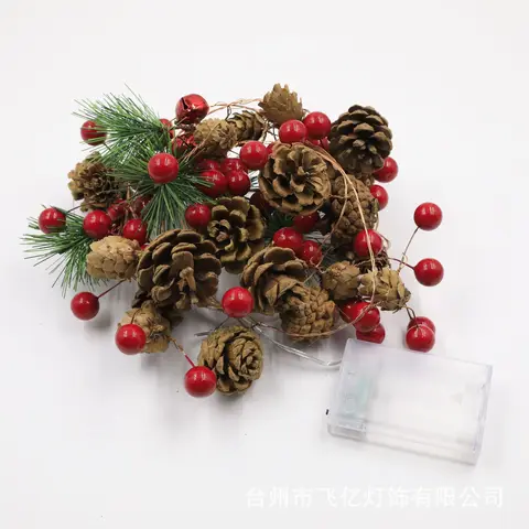 20LED Creative Christmas Pine Cone String Light Copper Wire Lantern For Wedding Christmas Tree Home Party Decoration Lamp