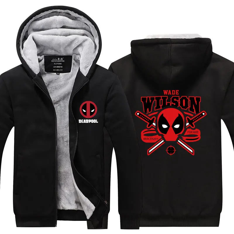 Дэдпул Dead pool Wilson Hero куртка с капюшоном зимняя флисовая плотная теплая толстовка с длинным рукавом размера плюс - Цвет: Style 19