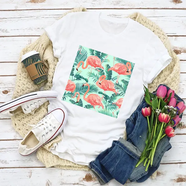 Woman Pattern T-shirt Witch Coffee Cartoon Fashion Summer Plus Size T-shirt Top Harajuku T-shirt Ladies Clothes 24546