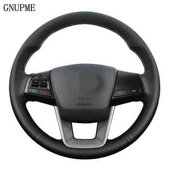 

Hand-stitched DIY Black Artificial Leather Car Steering Wheel Cover For Hyundai ix25 2014 2015 2016 Creta 2016 2017