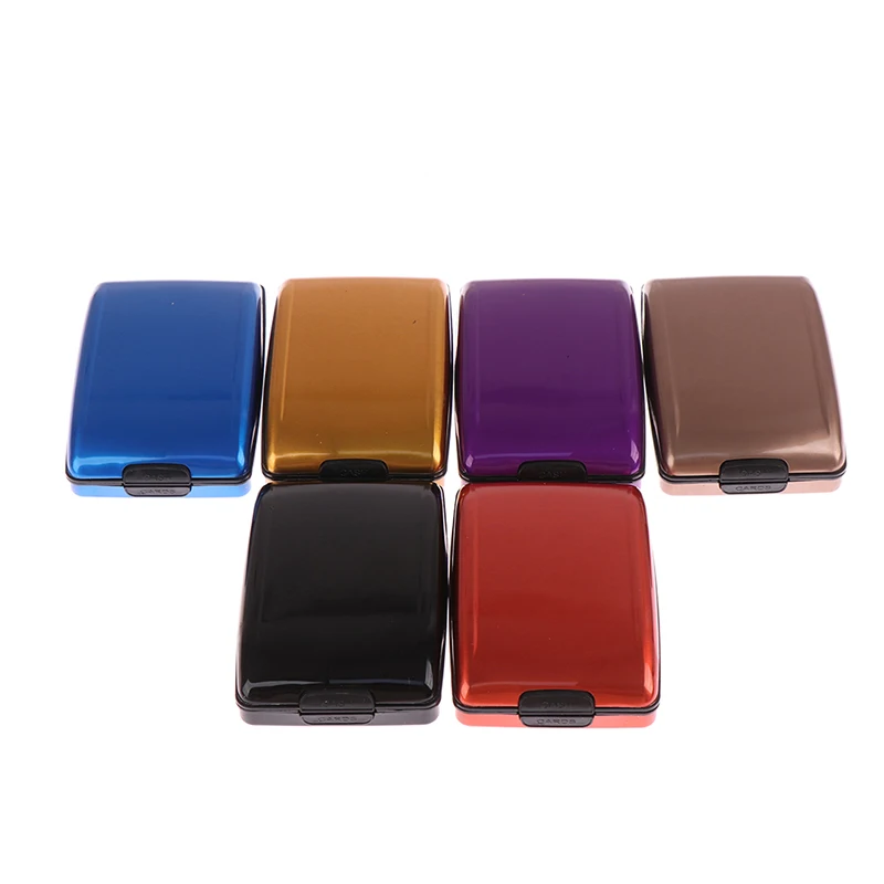 1pc Aluminum Bankcard Blocking Hard Case Wallet Credit Card Anti-RFID Scanning Protect Card Holder Aluminum wallet