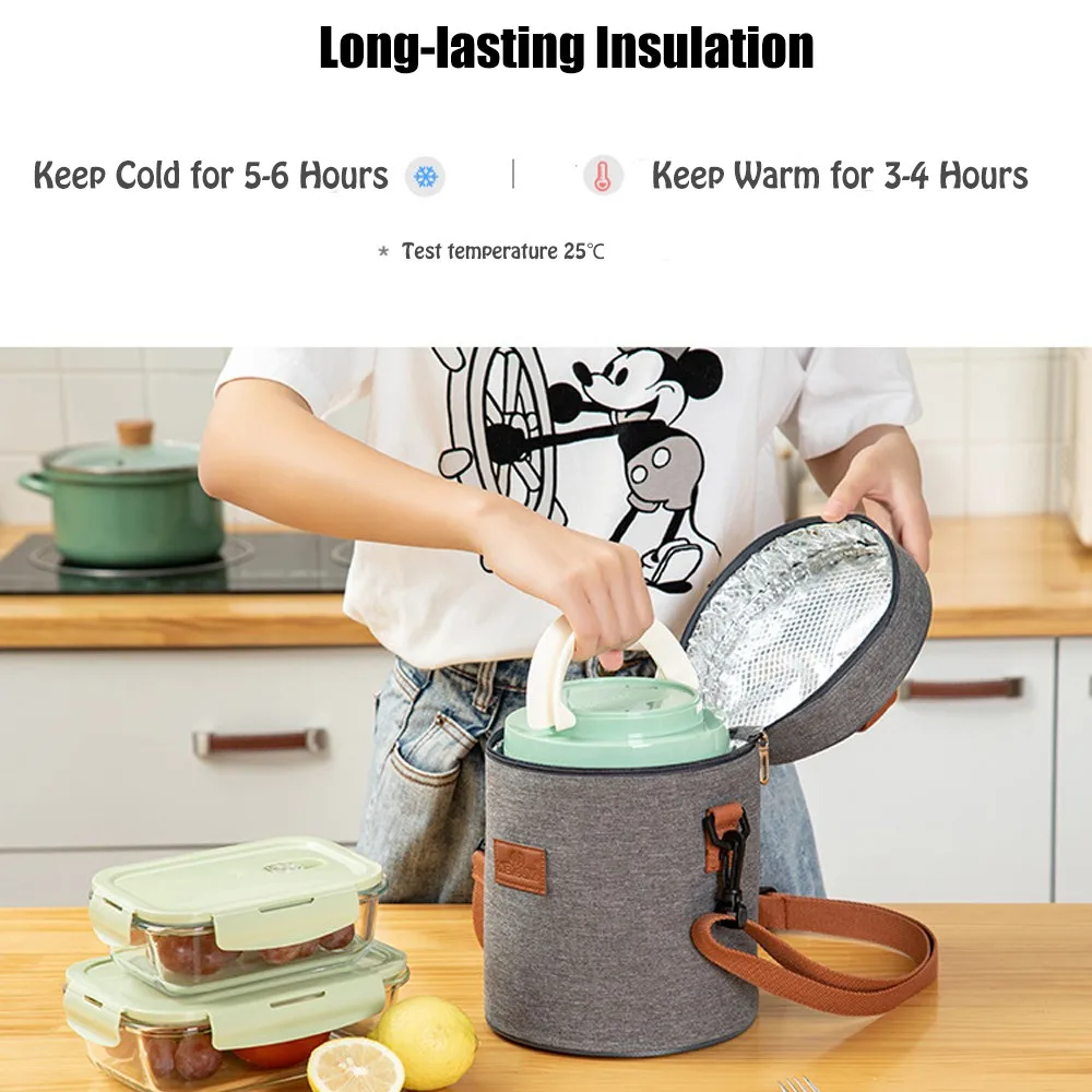 Lunch Bag Oxford Cloth Aluminum Foil Insulation Shoulder Bag Waterproof Picnic Cooler For Men Women