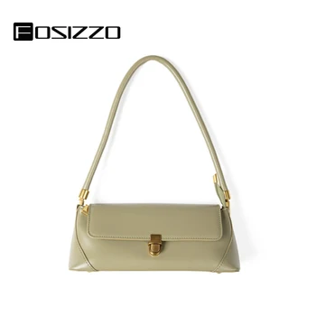 

FOSIZZO Crossbody Bags For Women PU Leather Women's Shoulder Classic Tote Handbag With Lock Closure Baguette Bag FS5049