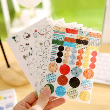 

6 Pcs/Set Korea Molang Stupid Meng Super Cute Rabbit Yuangun Pet Decorative Stickers Diary Stickers New Stationery