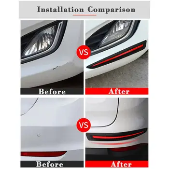 

2 Pcs Car Sticker Bumper Scratch Protection Car Front Rear Edge Corner Guard Scratch Protection Decoration Strip