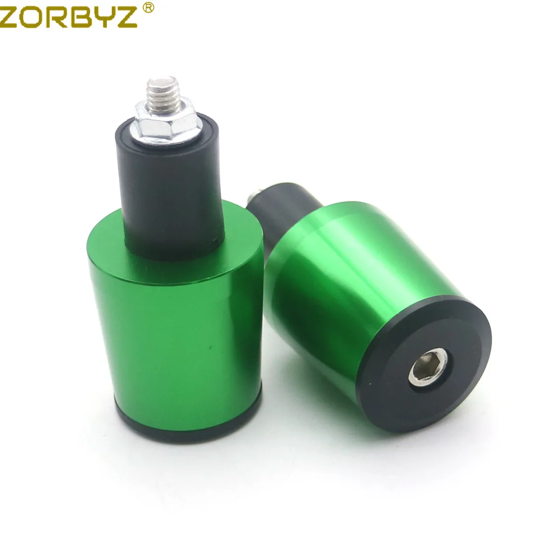 ZORBYZ пара 7/8 ''22 мм Мотоцикл с ЧПУ алюминиевый руль рукоятка торцевой ползунок колпачок штекер для Honda Suzuki Yamaha Kawasaki KTM - Цвет: Green color