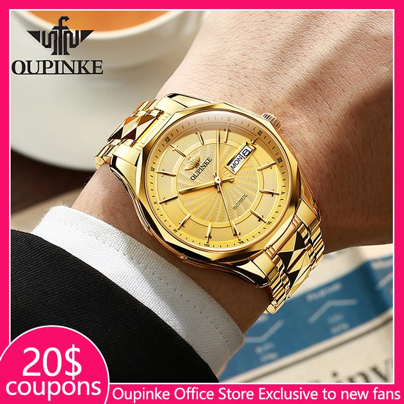 OUPINKE 2020 New Men Watch Top Brand Luxury Automatic Wrist Watches For Men Waterproof Mens Mechanical Watches Relogio Masculino