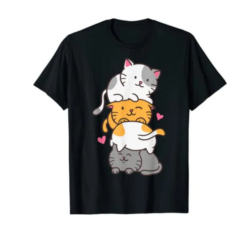 

Cat Cute Kitty Anime Kawaii Gift T-Shirt Cats mom mama mother 100%cotton O Neck Graphic Mama T-shirt Short Sleeve Top Tees y2k