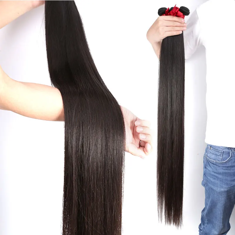Luvin OneCut волосы прямые 8-28 30 32 дюймов Пряди бразильские волосы remy человеческие волосы ткет 3 4 пряди с закрытием для женщин