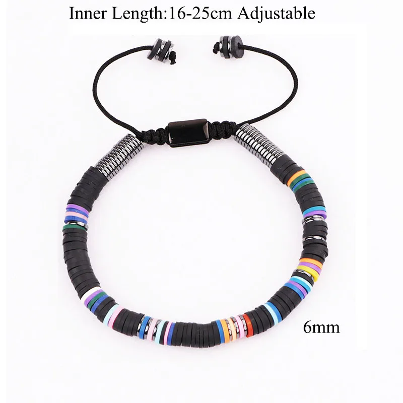New Design Men Beads Jewelry Bracelet Polymer Clay Hematite Beaded Macrame Bracelet For Men - Image 2