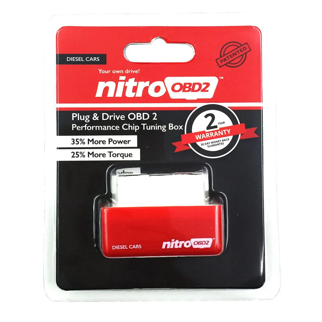 1 шт. ECO OBD2 Nitro OBD2 полный чип тюнинг производительность коробка Nitro OBD2 вилка и драйвер для дизельного бензина OBDII автомобильные аксессуары