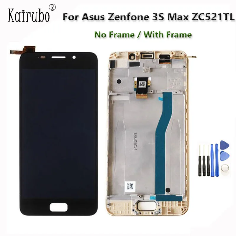 10 шт./лот для Asus Zenfone 3S MAX ZC521TL X00GD ЖК-экран + сенсорная панель дигитайзер рамка