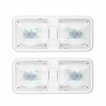 

2x RV LED 12v Double Dome Light Ceiling Fixture Marine Trailer Motorhome Tail Light Brake Lights High Brake Light