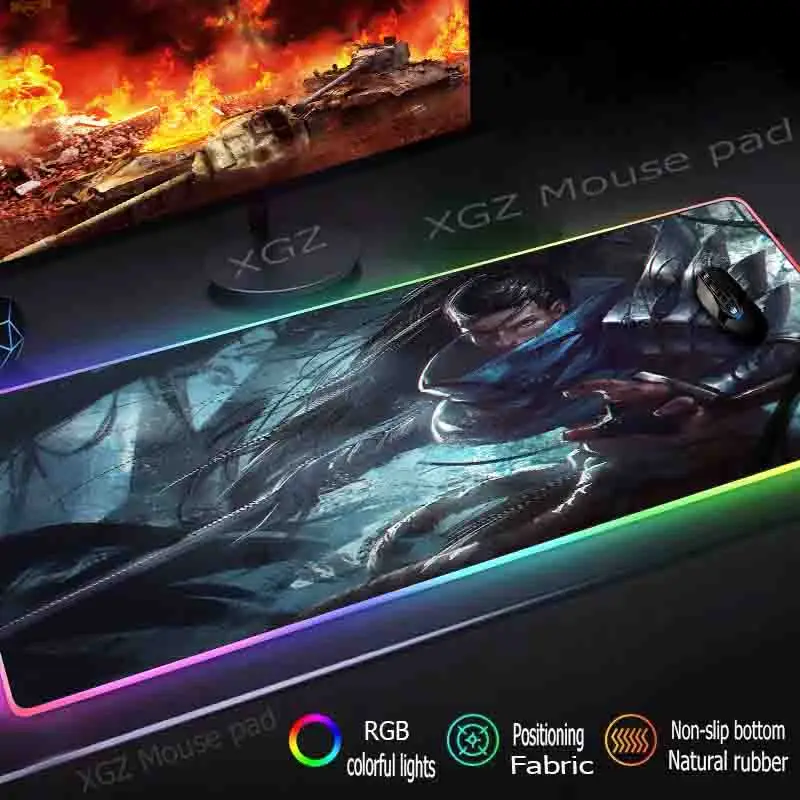  Mairuige Anime Hip Hop Boy Custom Large RGB Mouse Pad Black Lock Edge Computer Desk Mat Rubber Slip