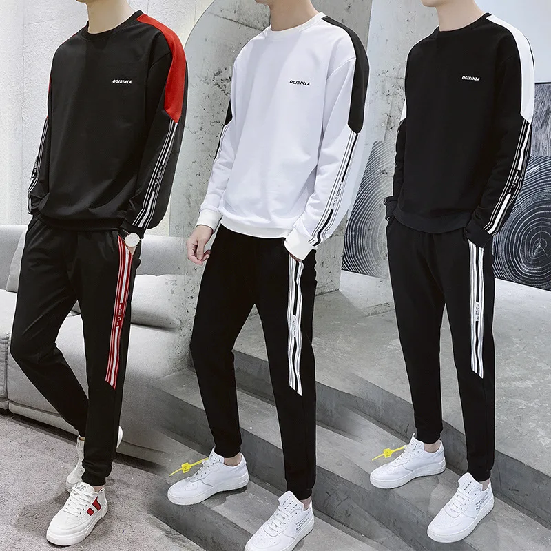 

2019 Hoodie Sports Set Spring And Autumn Trend Men Leisure Set Versatile Men'S Wear a Set of Collocation Handsome Korean