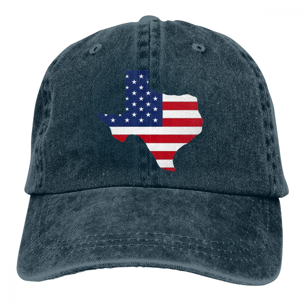 Texas Shaped США Флаг Casquette глубокий Хизер унисекс Мужские Женские джинсовые бейсболка с ремешком кепки Регулируемый Гольф папа шляпа